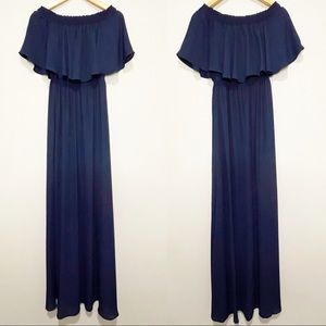Show Me Your Mumu Navy Blue Haceinda Maxi Dress S